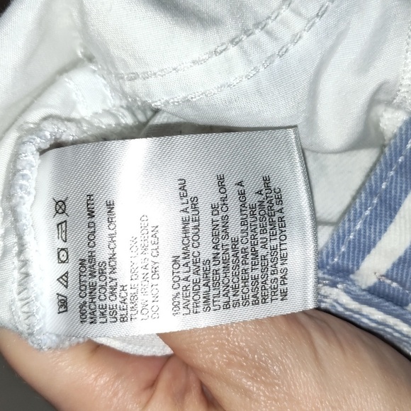 BDG Urban Outfitters Women's 6 Blue White Striped High Waisted Cuffed Shorts - Picture 5 of 8